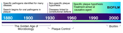 Image: The changing views of plaque and periodontal diseases (1960 - 2000).