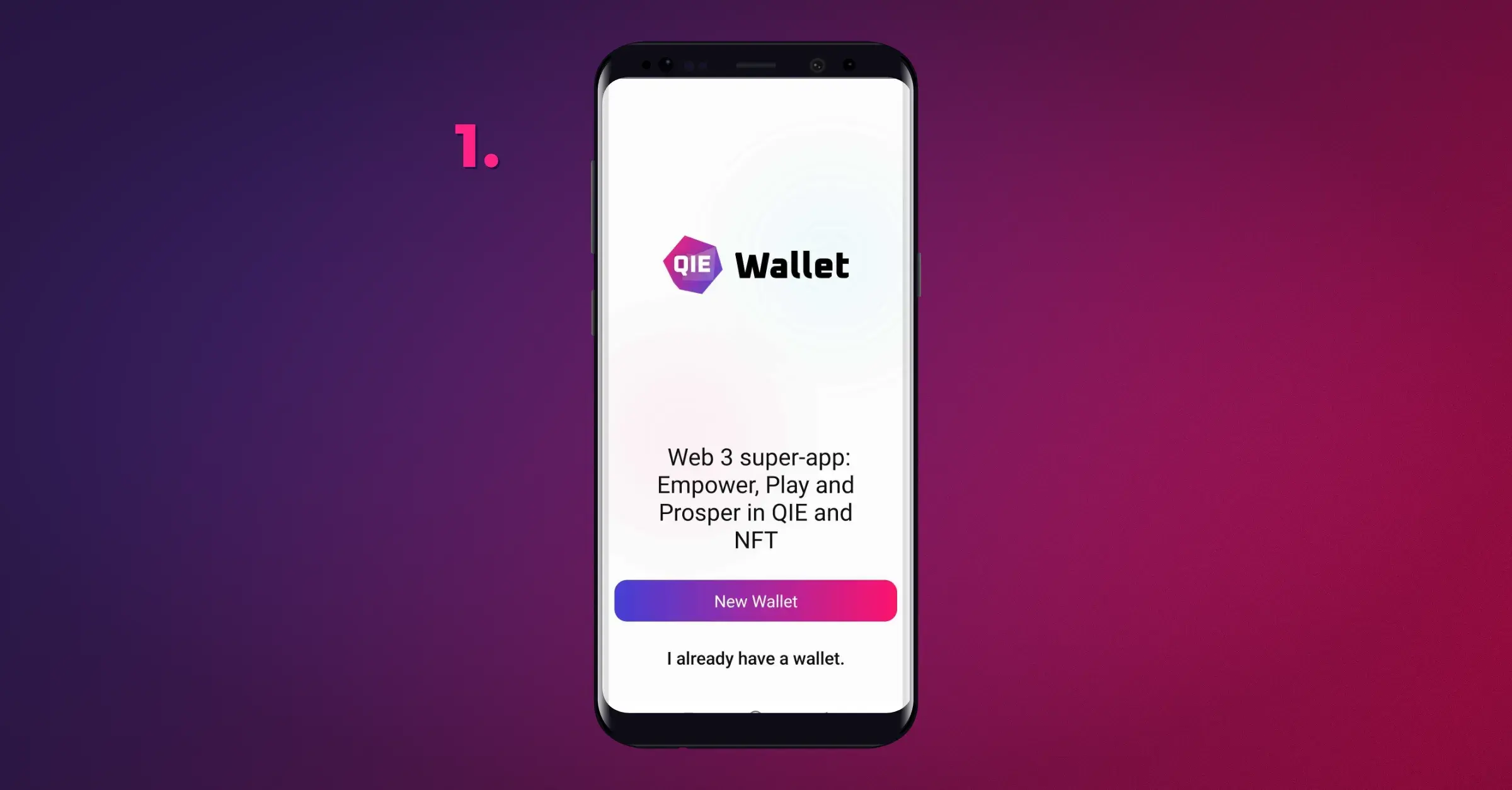 Launch the QIE Wallet app on your device and log in to your account using your PIN.