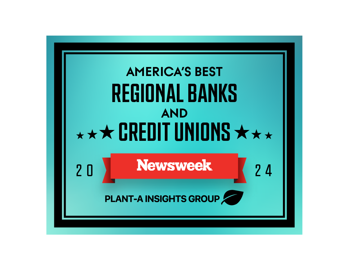 Banner that reads America's Best Regional Banks and credit Unions Newsweek 2024