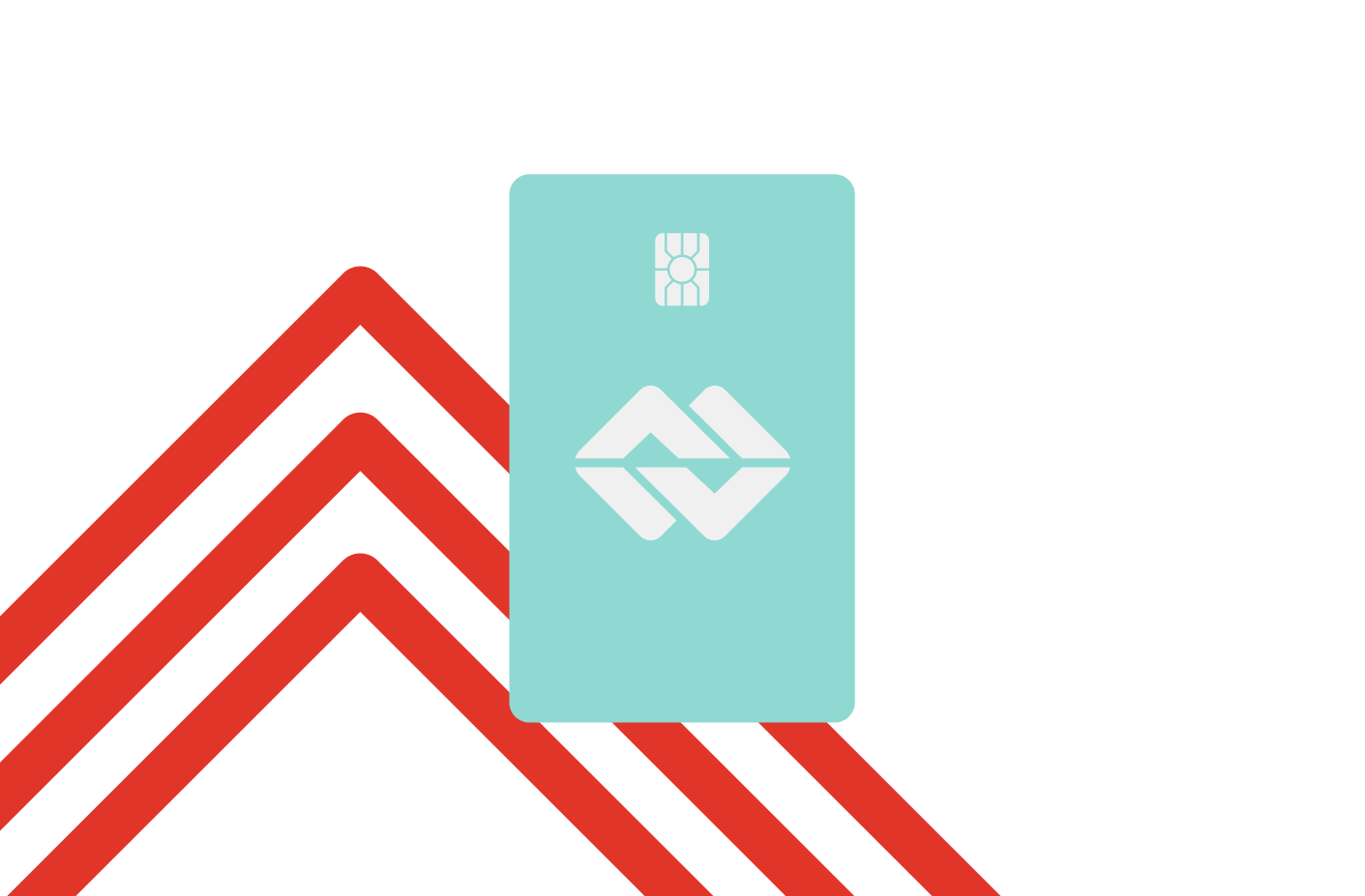 Blue Visa card illustration with transparent background and red stripes