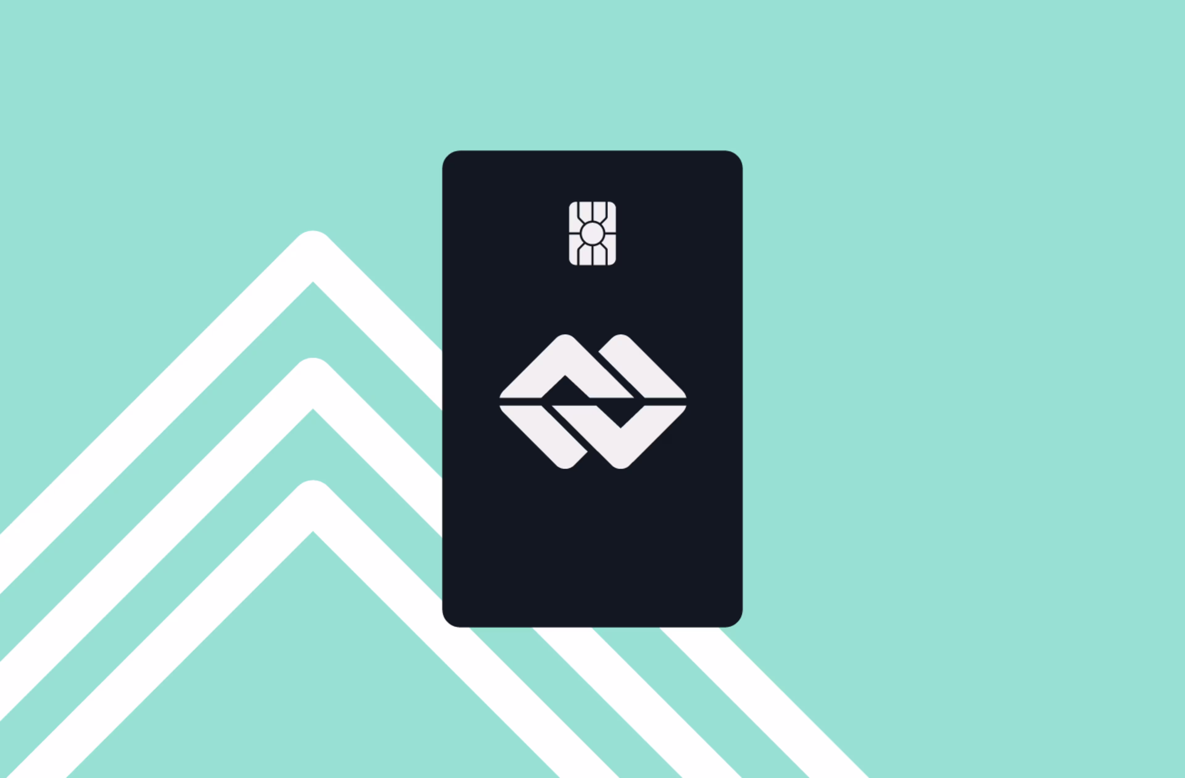 Black Visa card illustration on blue background with white stripes
