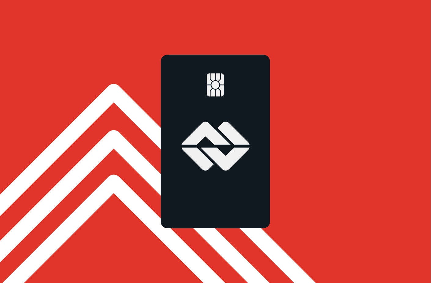 Black Visa card illustration on red background with white stripes