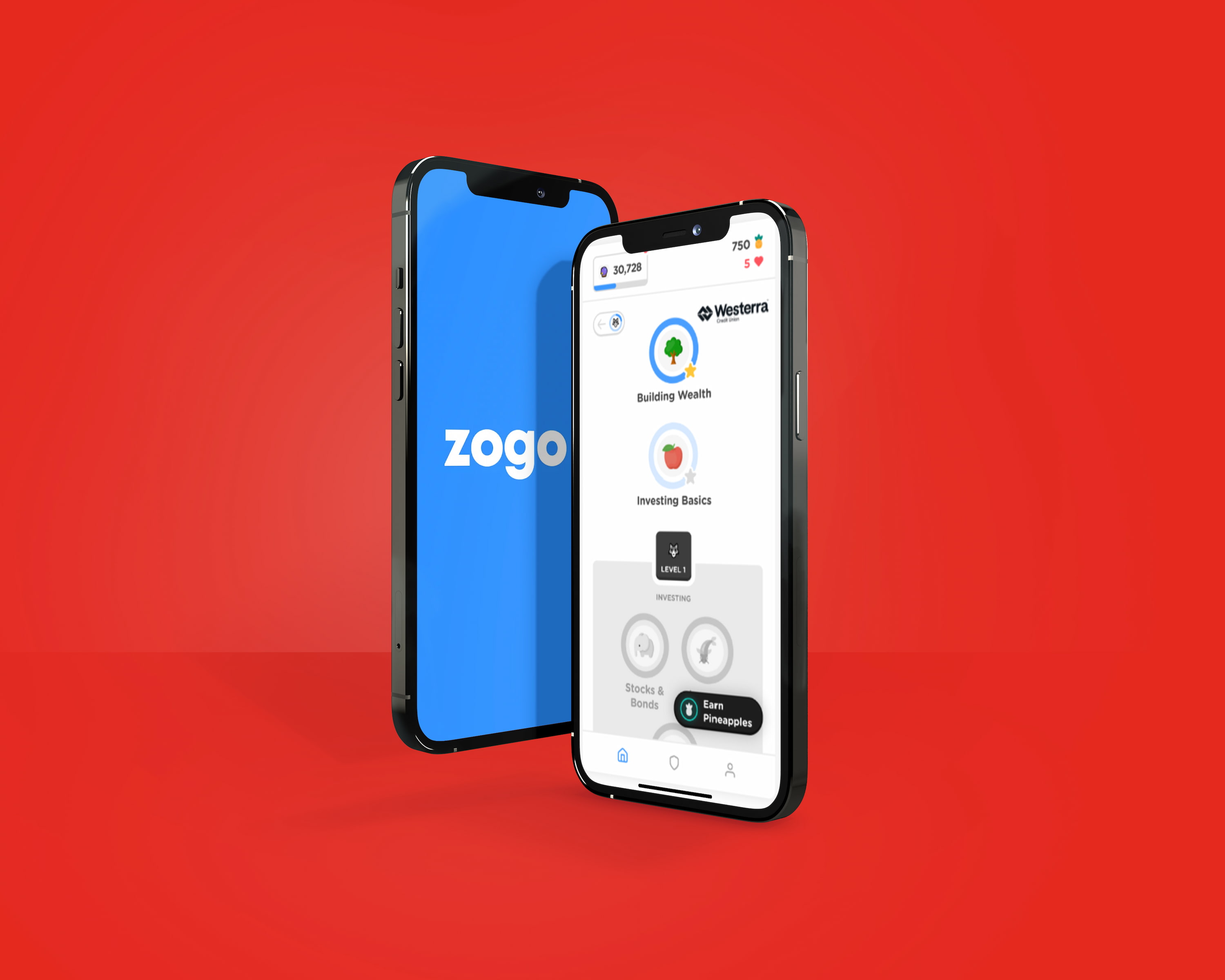 Mobile phone showing Zogo logo and app