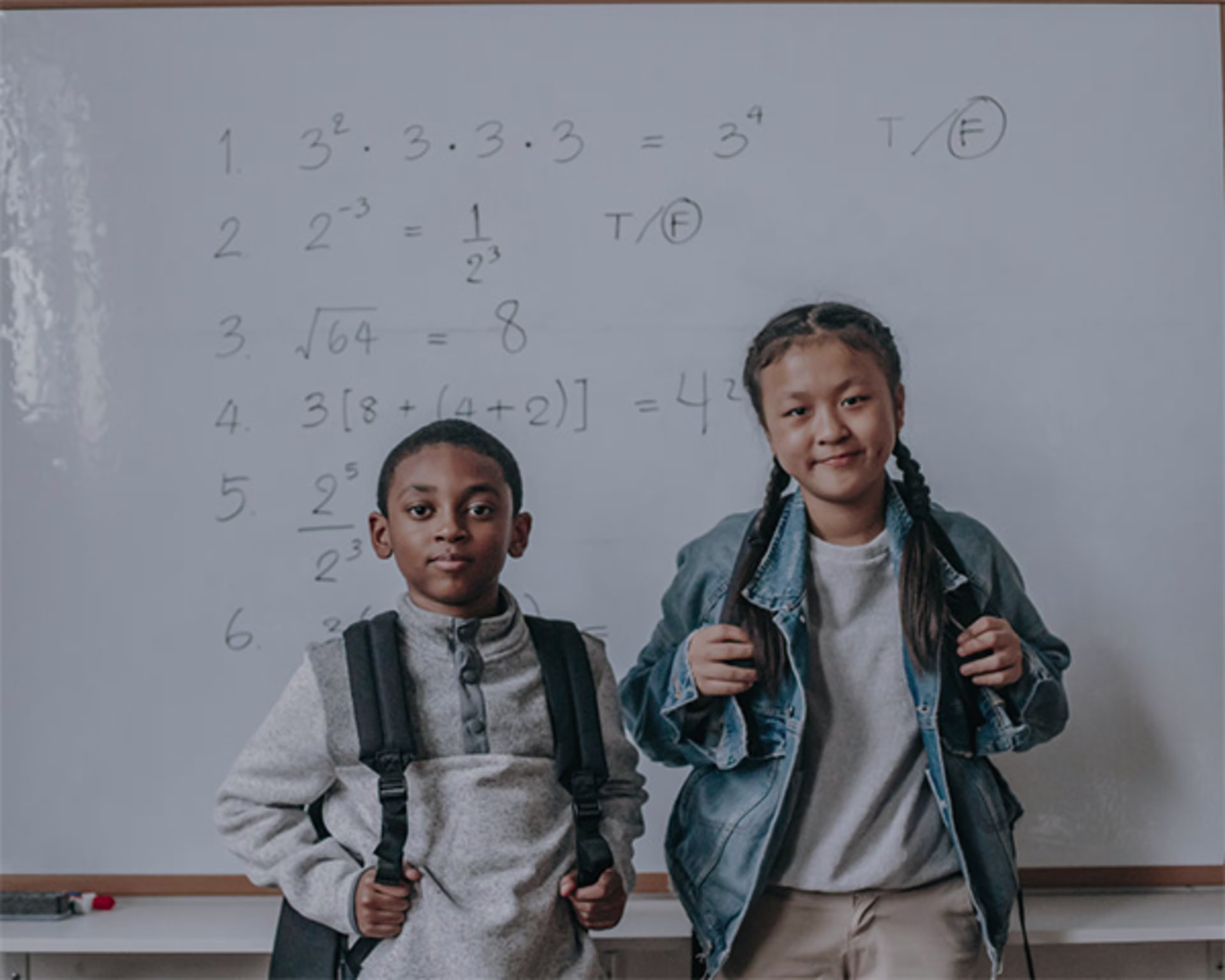 Kids in Class with Backpacks