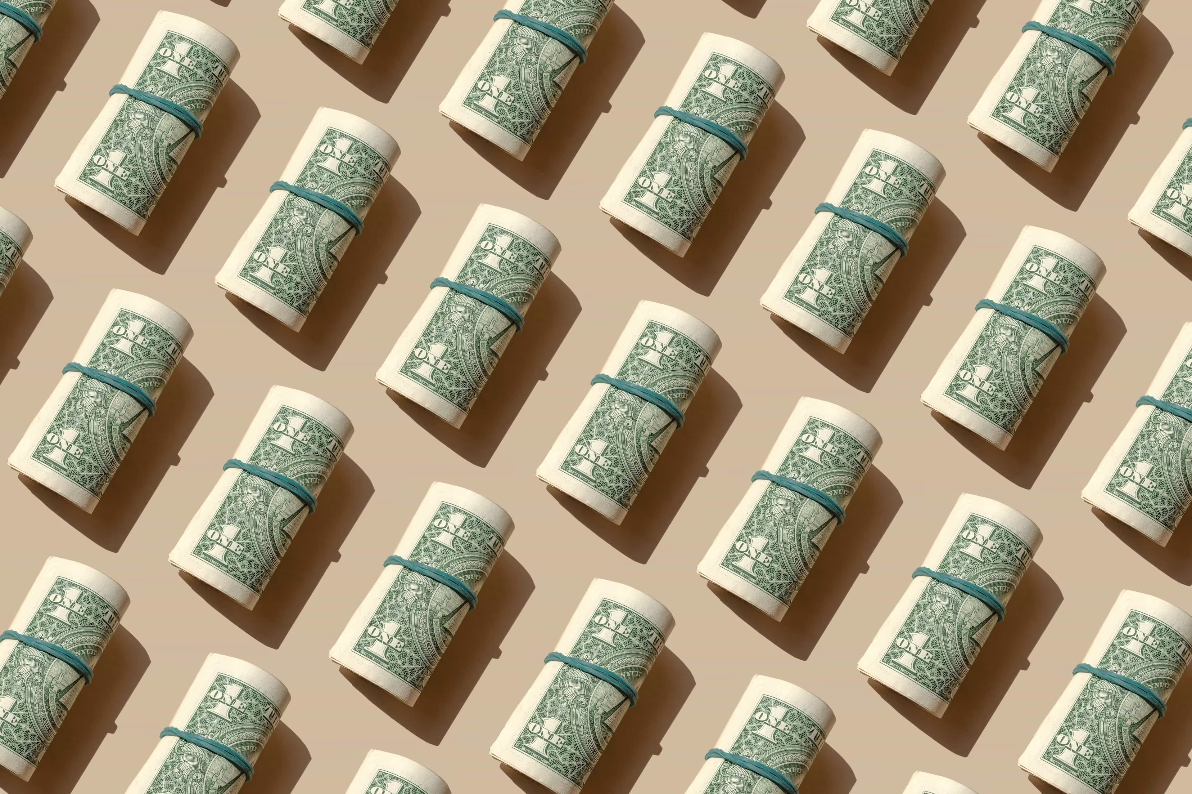 Rolls of dollar bills