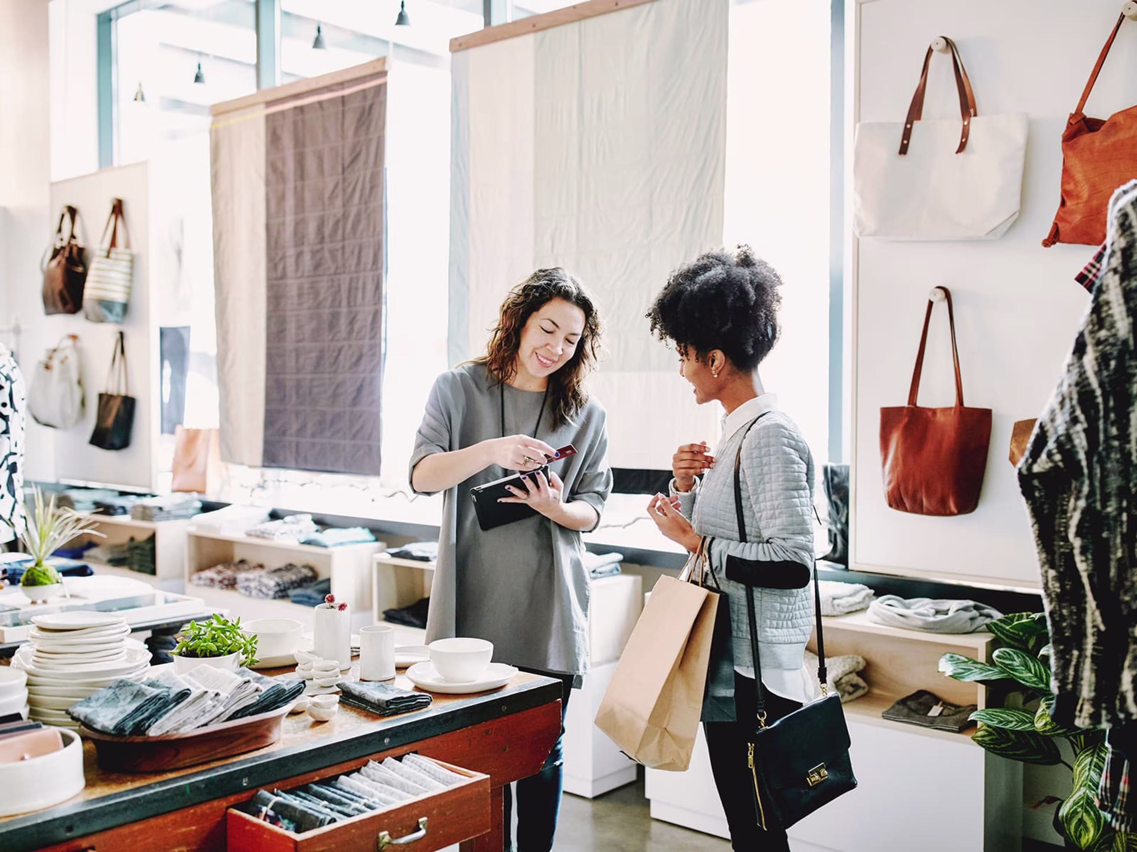 Woman buying products from a home goods store