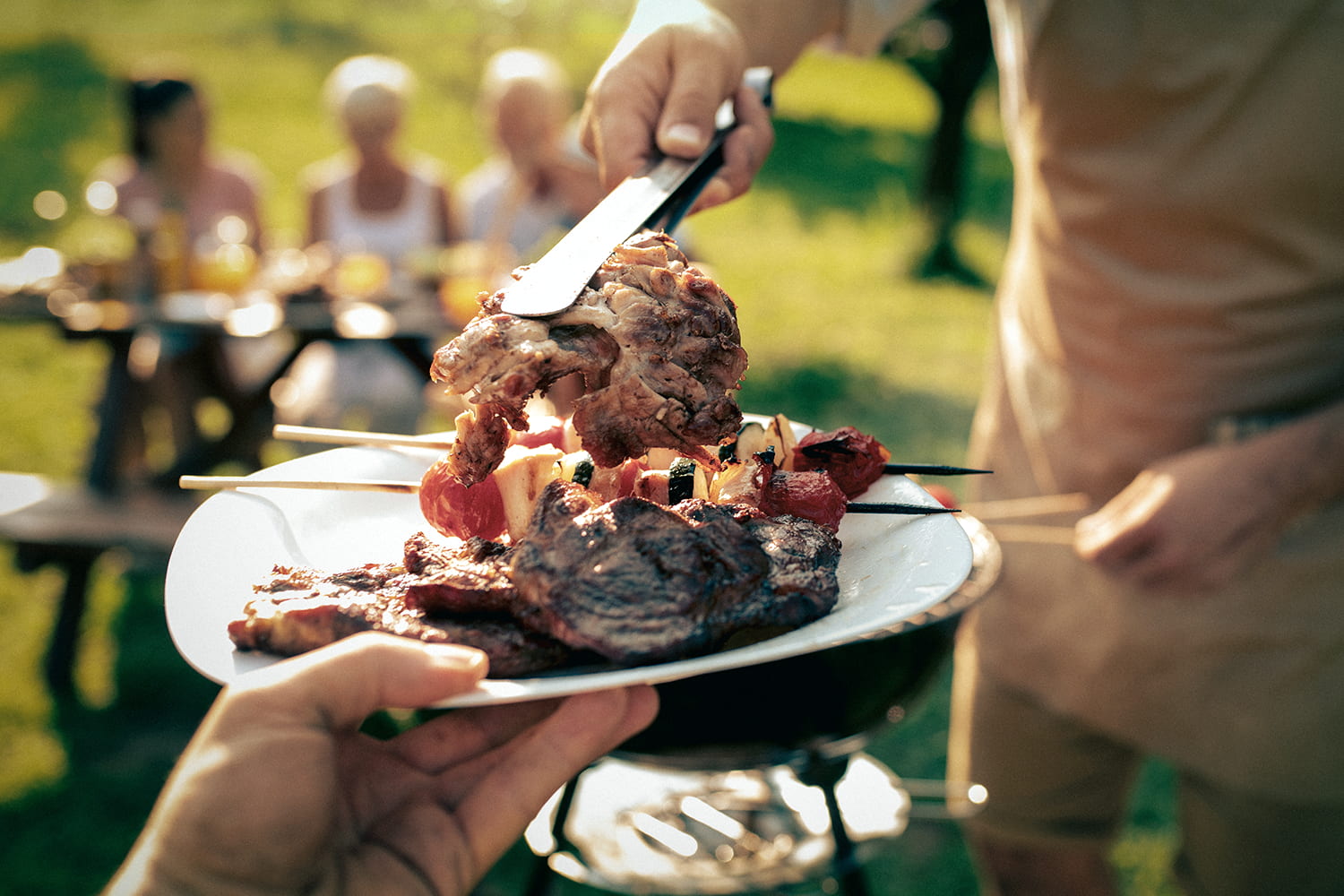 closeup of grilled foods