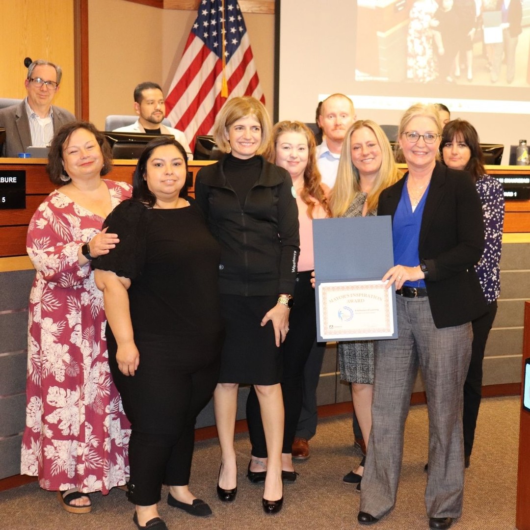 Westerra Credit Union accepting the Mayors Award