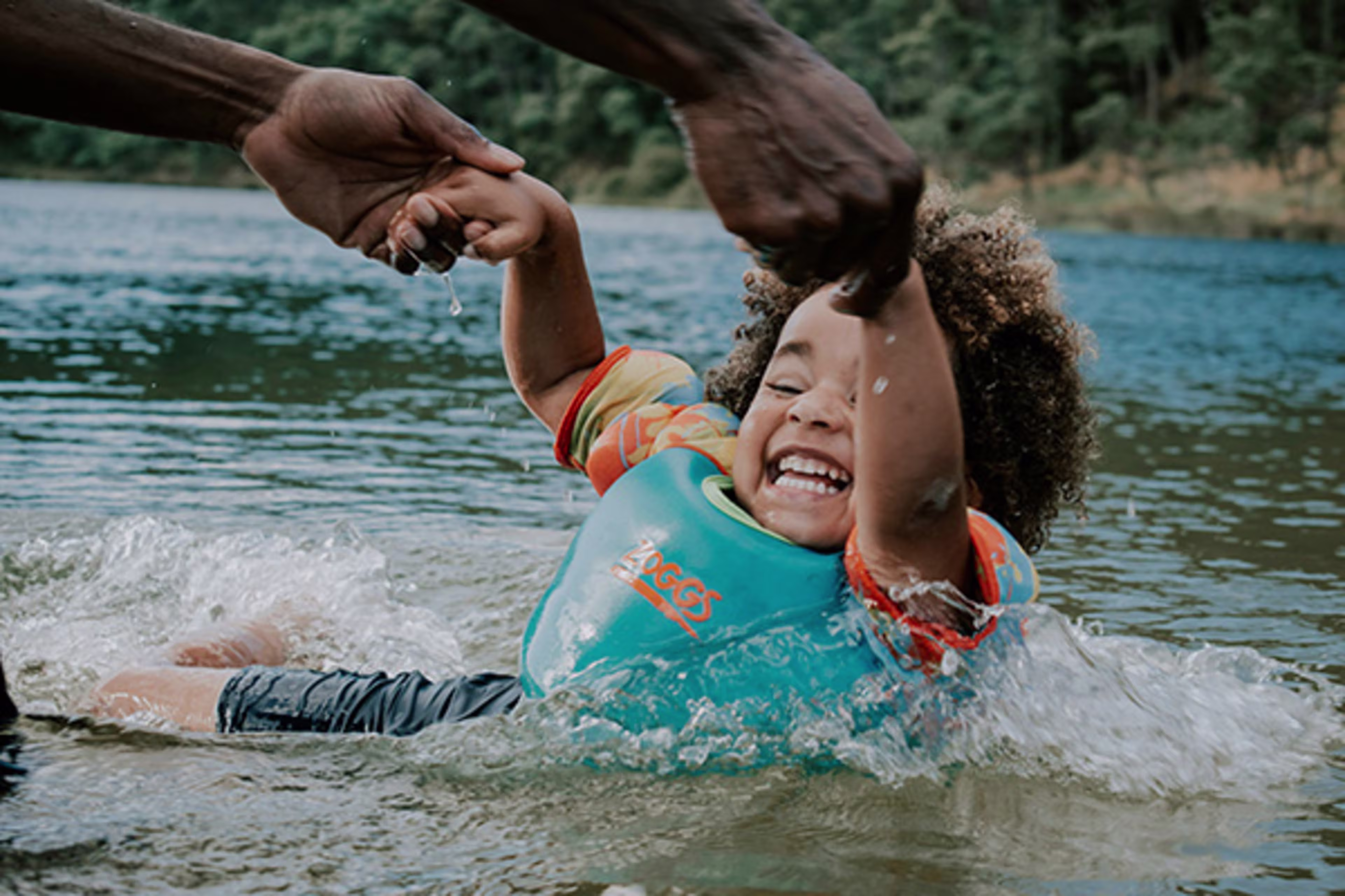 Child playing in water