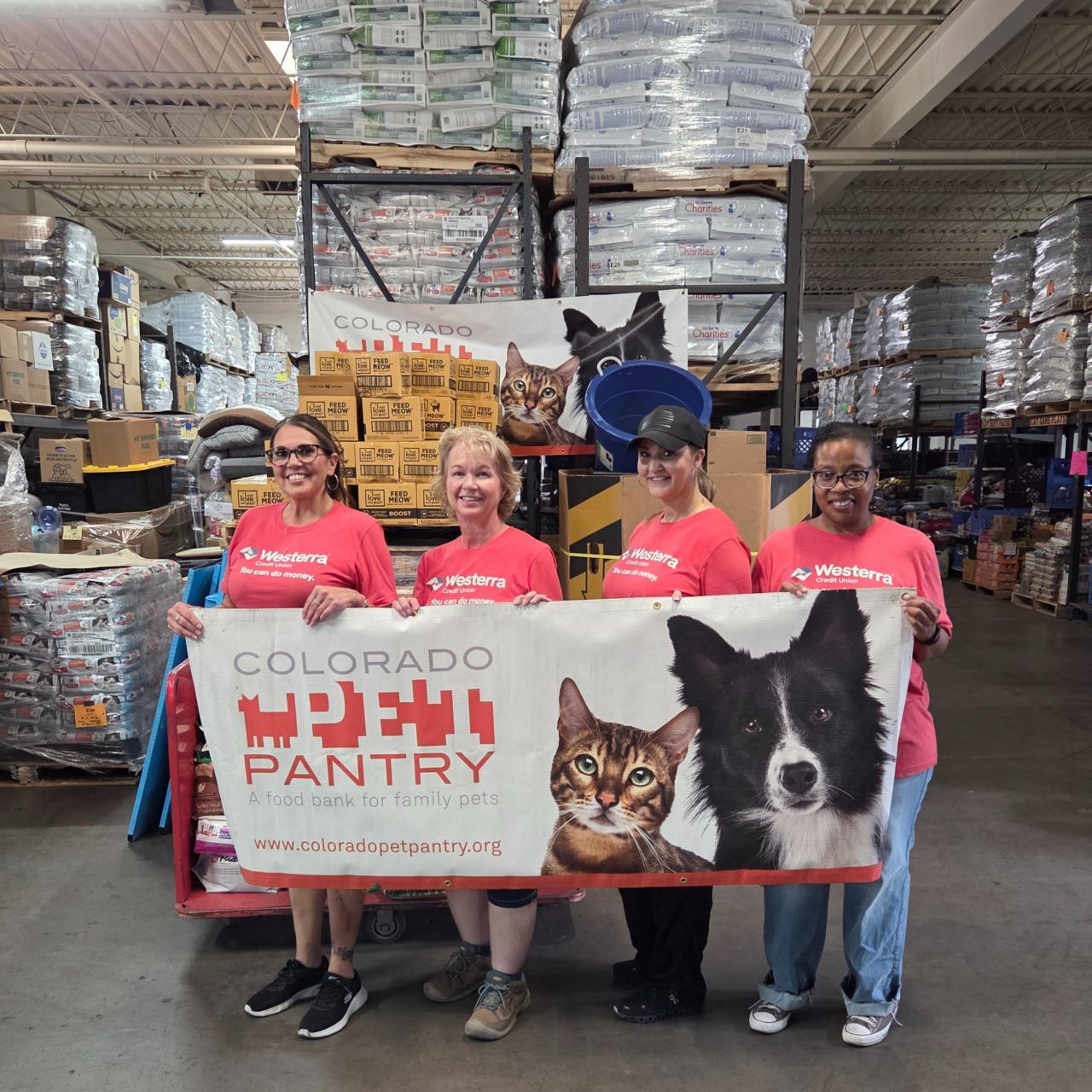 Westerra employee volunteering at Pet Pantry