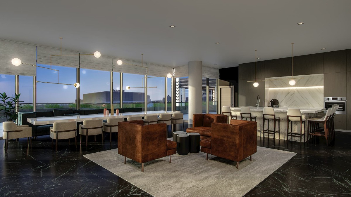 Rendering of the private party room at Union Towers