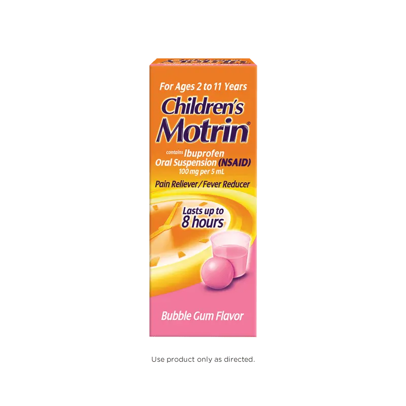 Children's Motrin bubble gum flavor