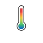 High temperature thermometer icon