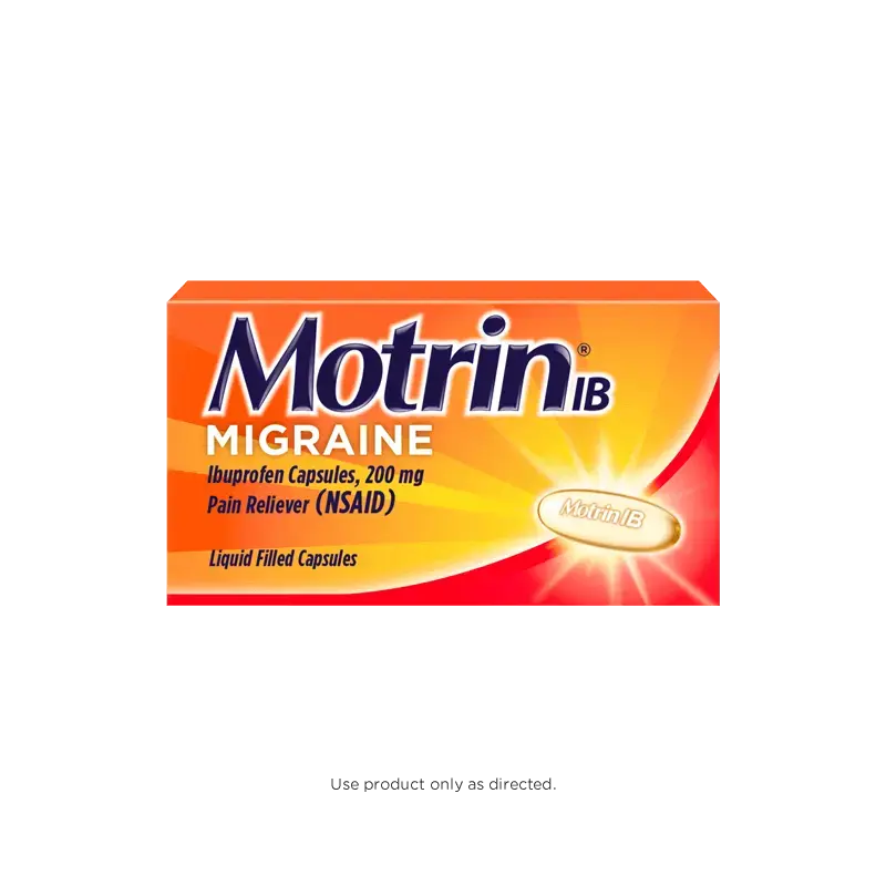 Motrin IB migraine capsules package
