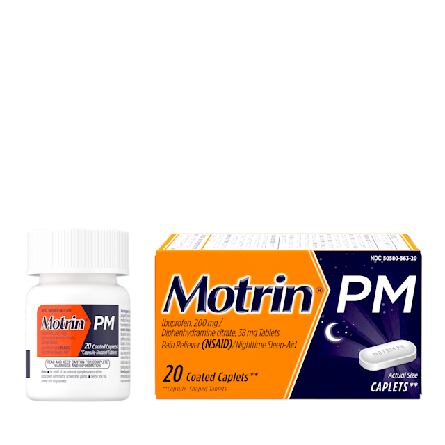Motrin Red MOTRIN® PM Pain Relief Caplets | MOTRIN®