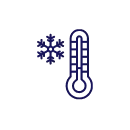 Thermometer and snowflake icon