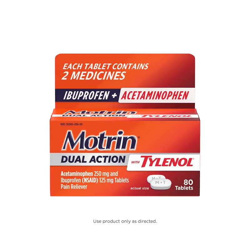 Motrin® Dual Action with Tylenol®, ibuprofen and Acetaminophen