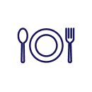 Spoon, plate and fork icon