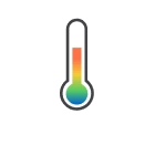 Moderate temperature thermometer icon