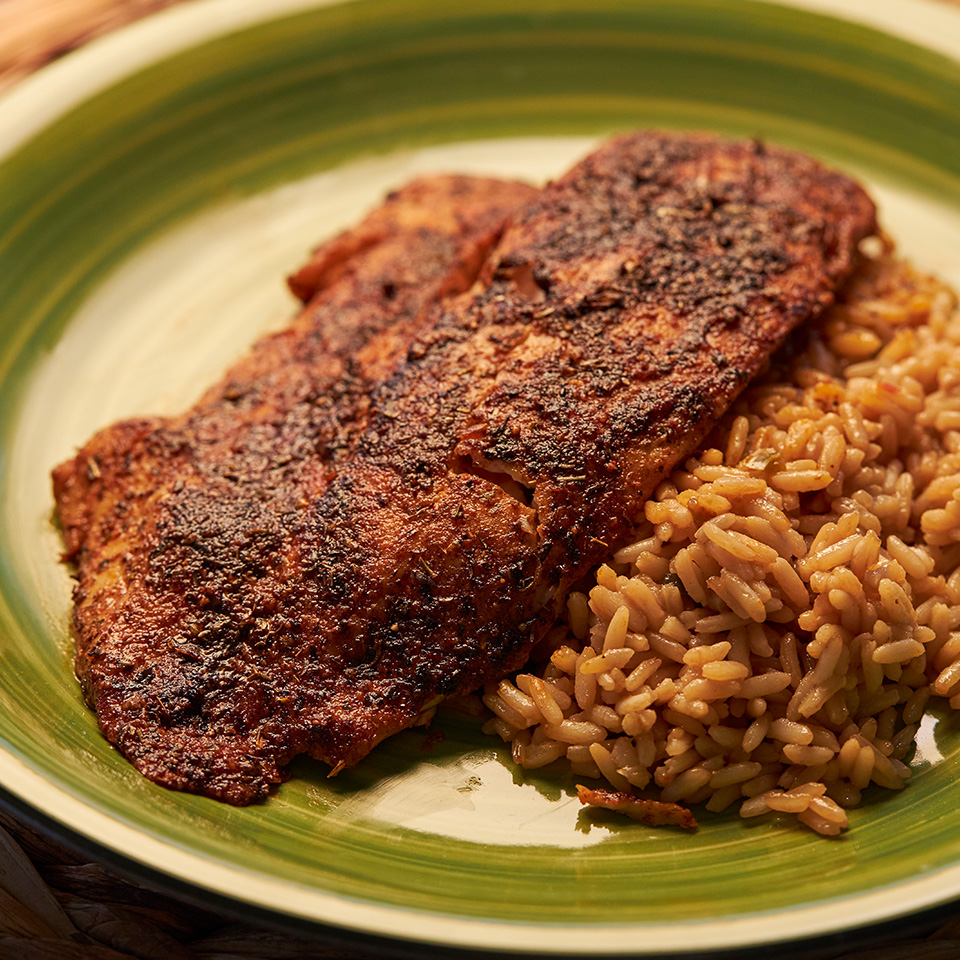 blackened fish and rice