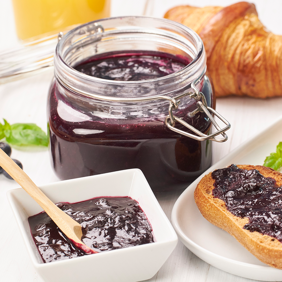 blueberry lemon and basil jam