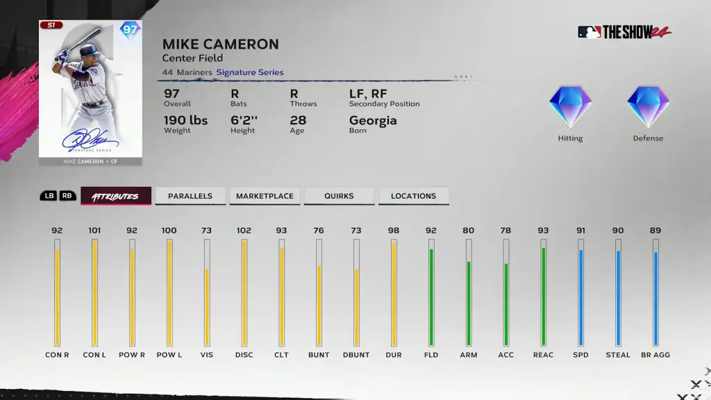 Signature Mike Cameron - Ranked 2 World Series Reward