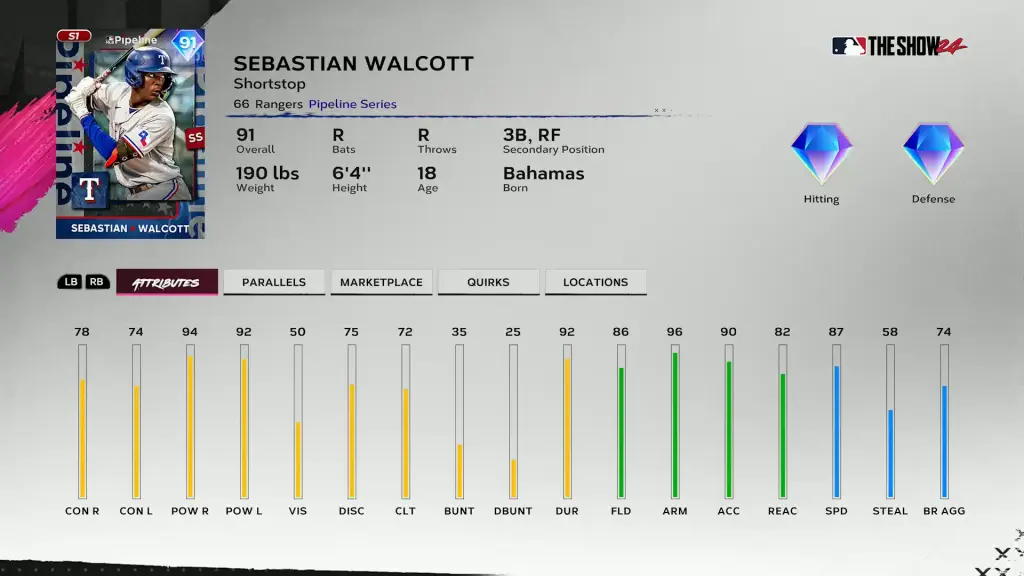 Pipeline Sebastian Walcott - MLB Pipeline 2 Pack