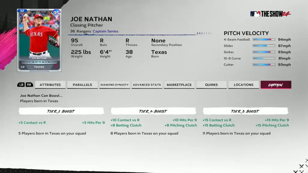 Captain Joe Nathan Boosts