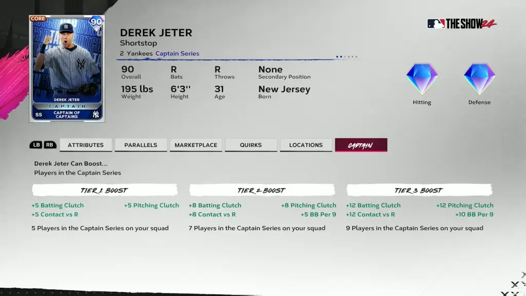 Captain Derek Jeter Boosts and Requirements