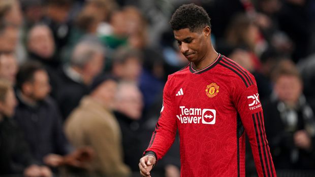Marcus Rashford was sent off against FC Copenhagen