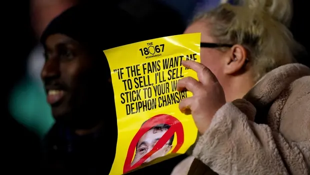 There were more Sheffield Wednesday fan protests before the draw with Portsmouth (Mike Egerton/PA)