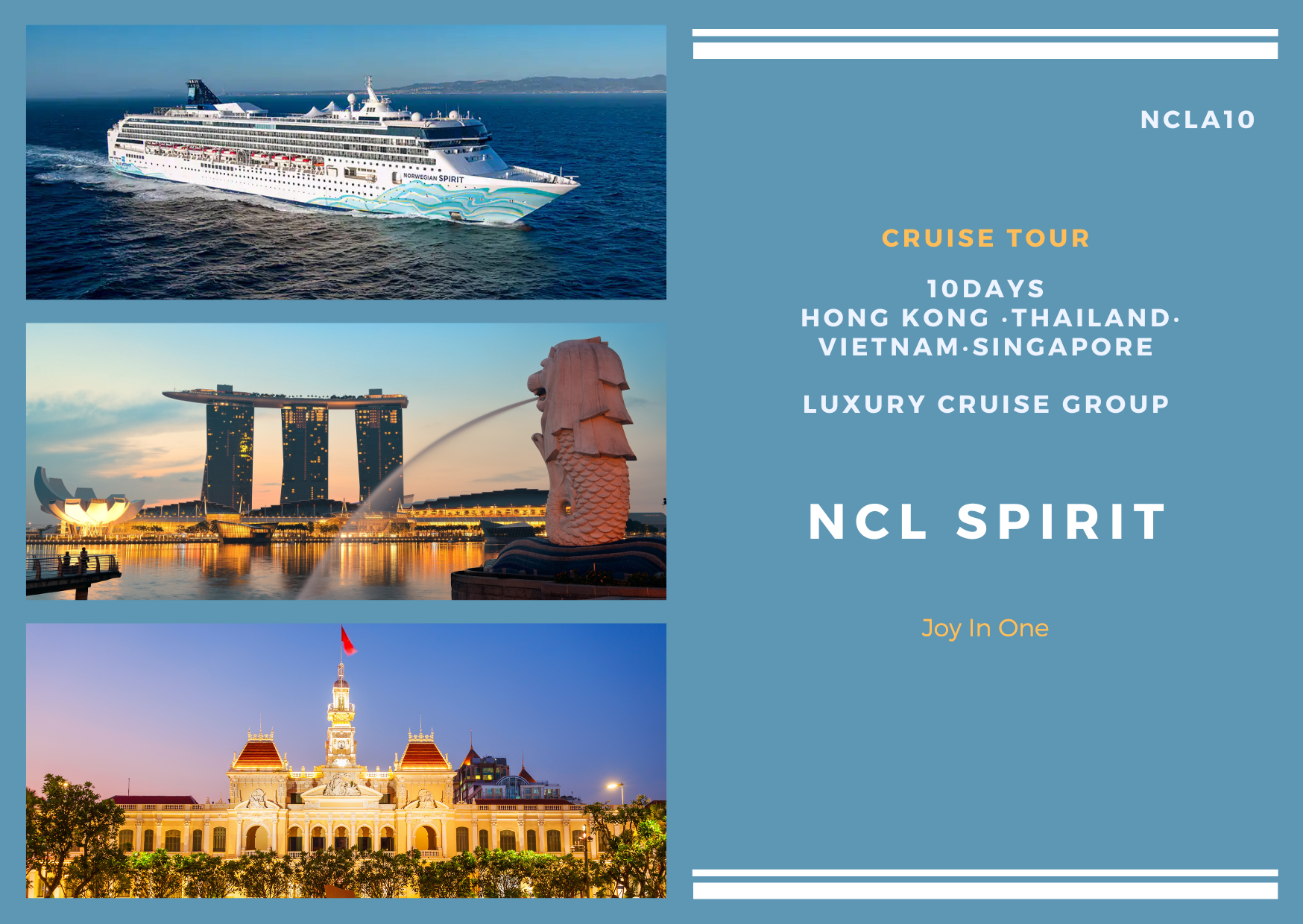 NCL Spirit Southeast Asia 10-day luxury cruise group NCLA10