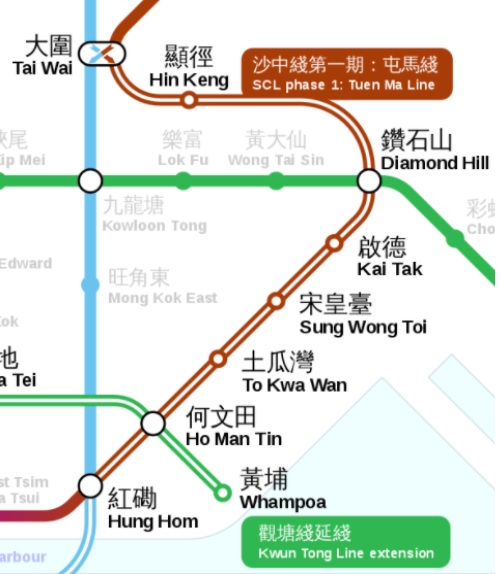 港鐵屯馬綫-啟德站-路線圖