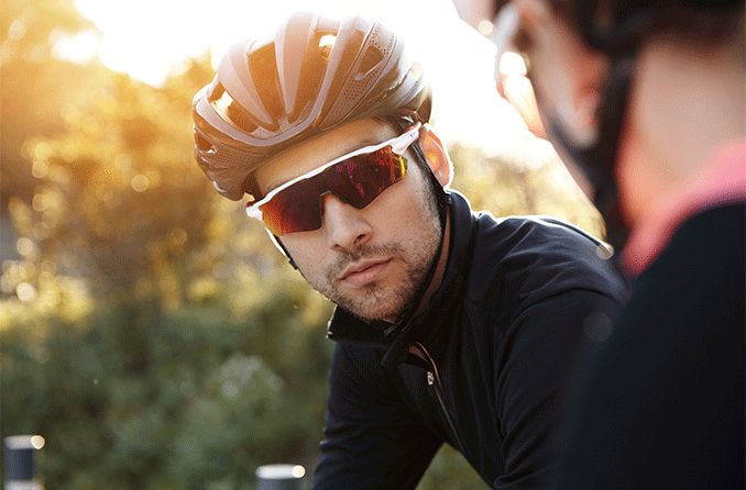 man wearing sports sunglasses