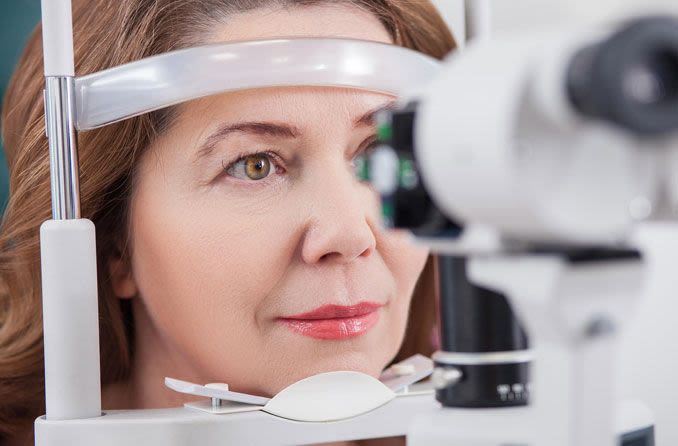 woman getting an eye exam