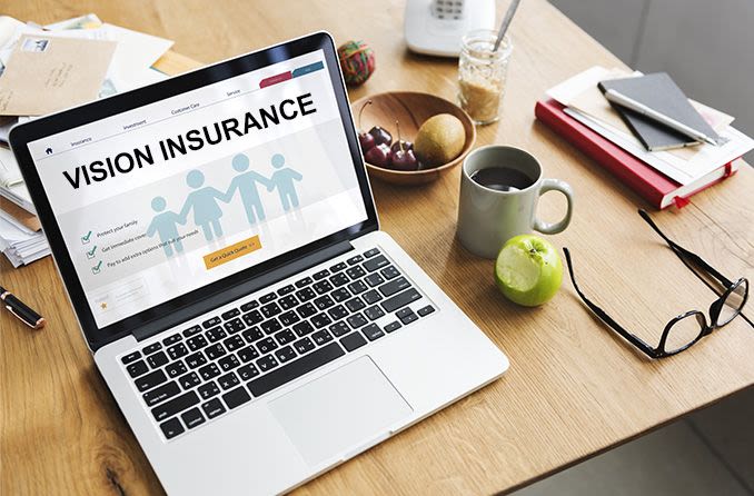 vision insurance website on laptop screen