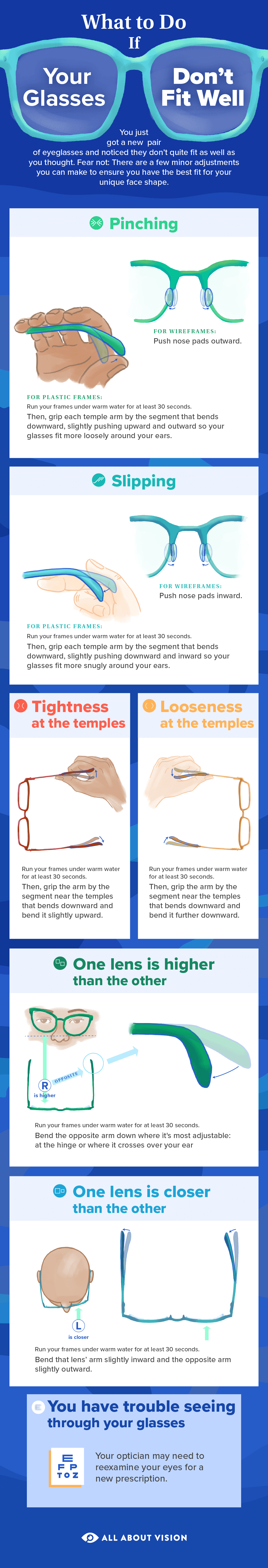 adjusting glasses plastic frames