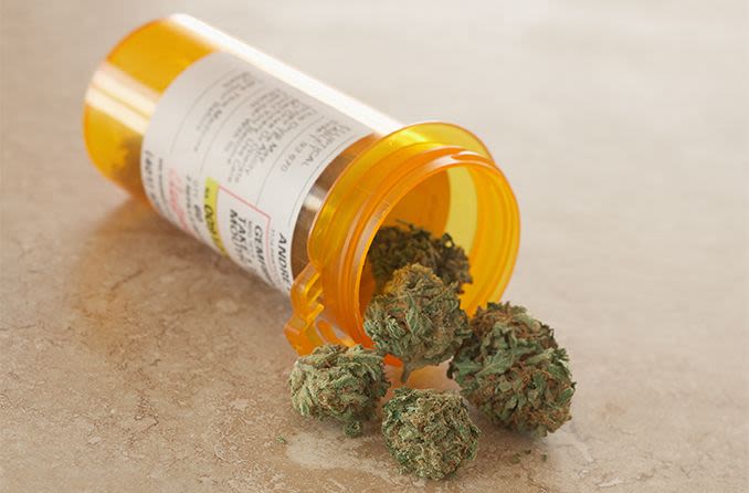 prescription bottle with marijuana treatment for glaucoma