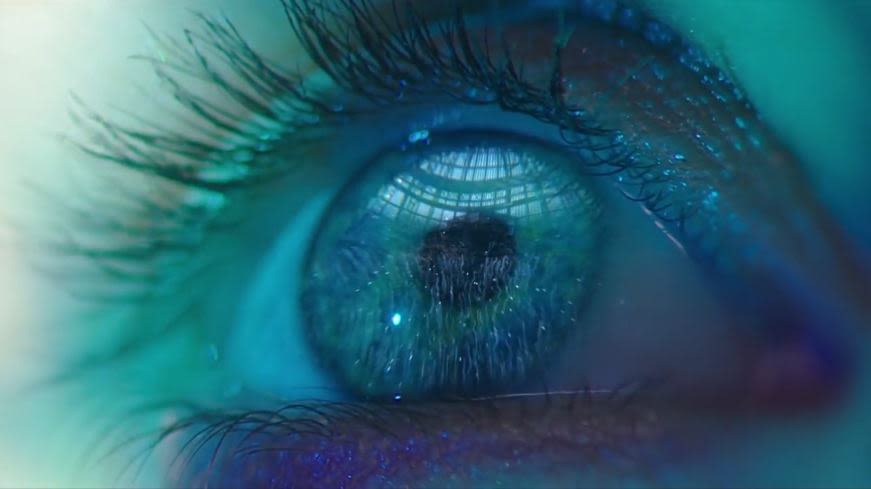 closeup of eye affected by blue light