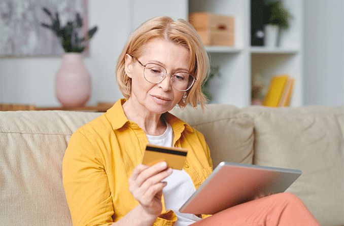 woman buying glasses online