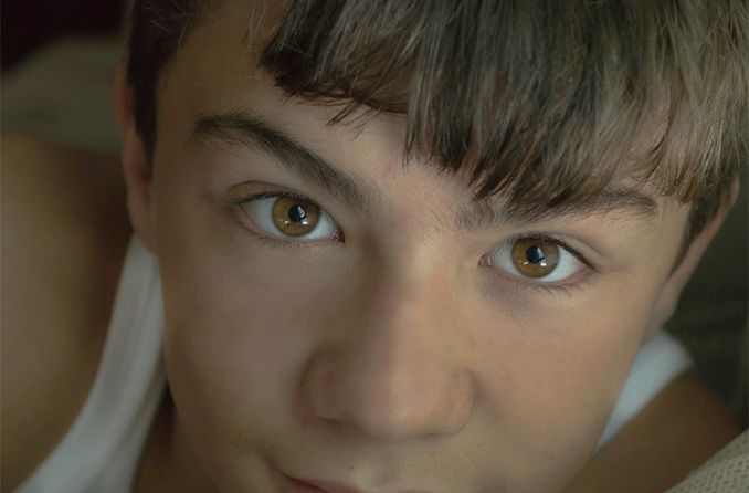 boy with amber eyes