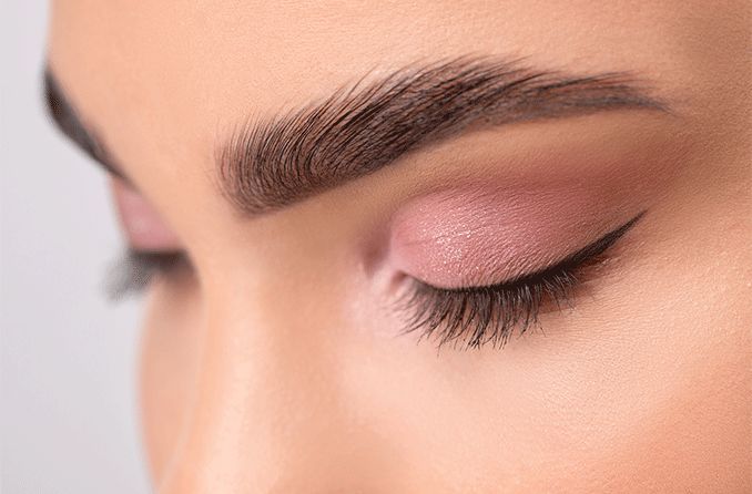 closeup of a woman's microblading eyebrows
