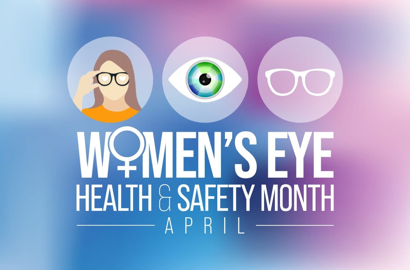 Banner for women's eye health and safety month.