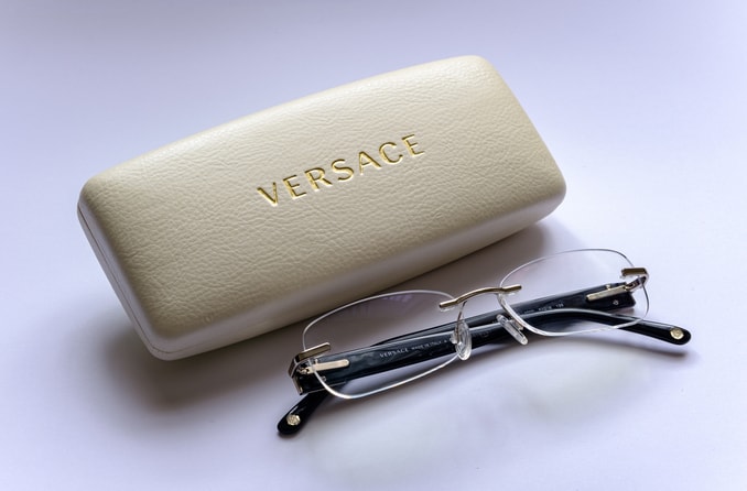 rimless versace glasses