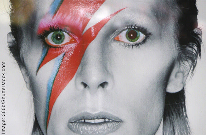 David Bowie's eyes with anisocoria