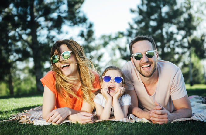 family wearing sunglasses