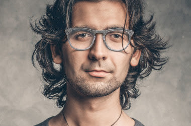 man wearing glasses