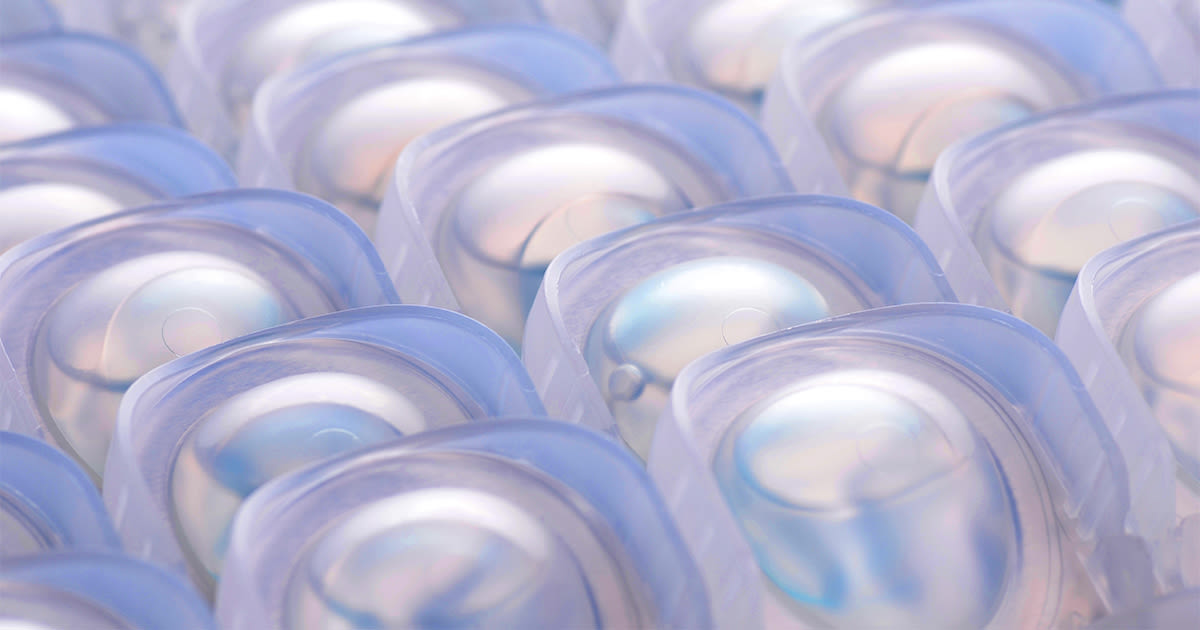 Rows of disposable contacts