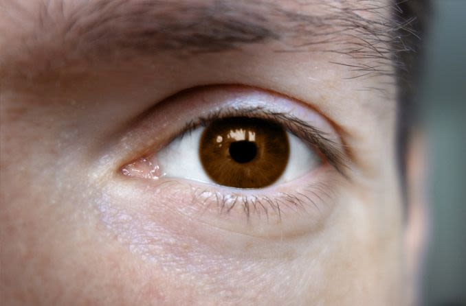 closeup of a man's eye