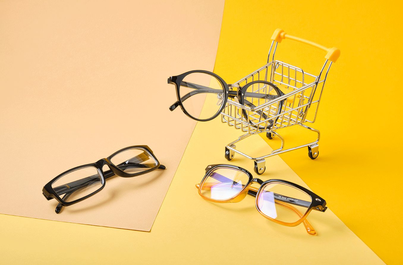reading glasses from Readers.com in a shopping cart